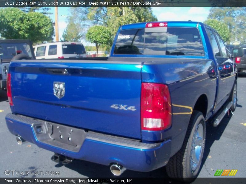 Deep Water Blue Pearl / Dark Slate Gray 2011 Dodge Ram 1500 Sport Quad Cab 4x4