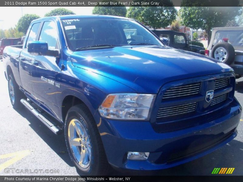 Deep Water Blue Pearl / Dark Slate Gray 2011 Dodge Ram 1500 Sport Quad Cab 4x4