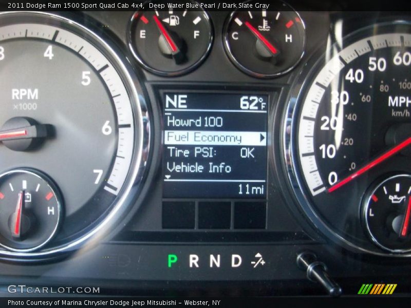 Deep Water Blue Pearl / Dark Slate Gray 2011 Dodge Ram 1500 Sport Quad Cab 4x4