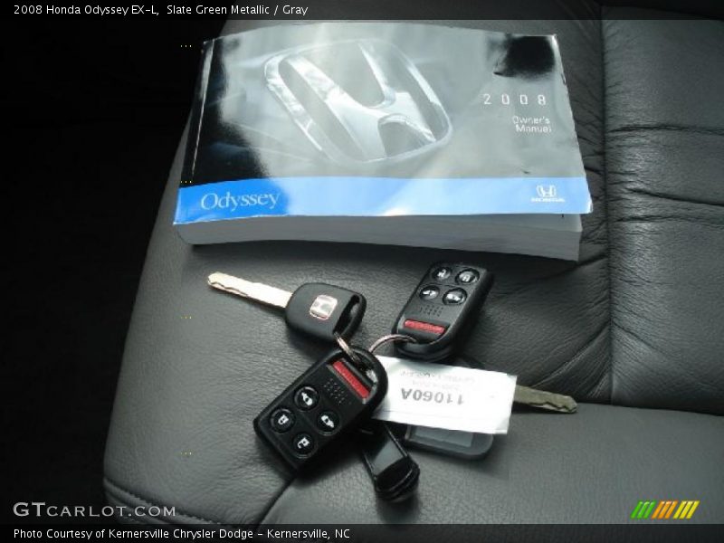 Slate Green Metallic / Gray 2008 Honda Odyssey EX-L