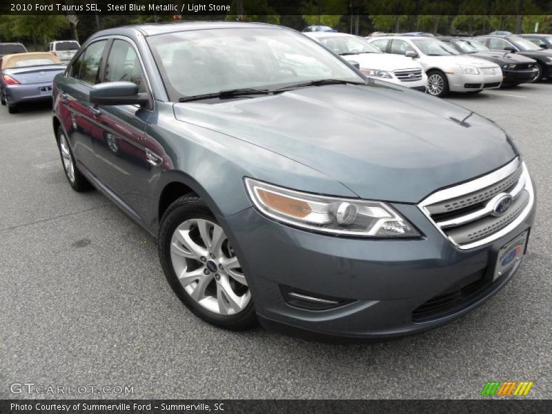Steel Blue Metallic / Light Stone 2010 Ford Taurus SEL