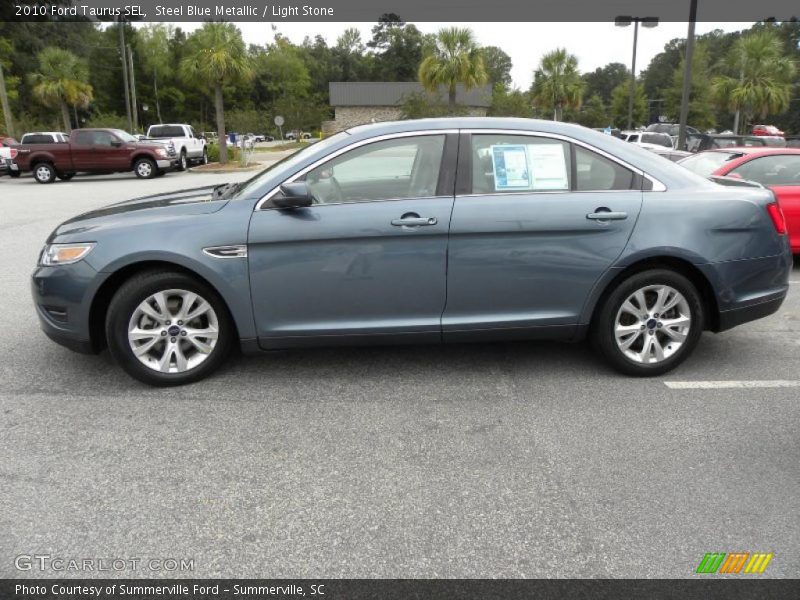 Steel Blue Metallic / Light Stone 2010 Ford Taurus SEL