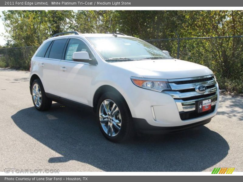 White Platinum Tri-Coat / Medium Light Stone 2011 Ford Edge Limited