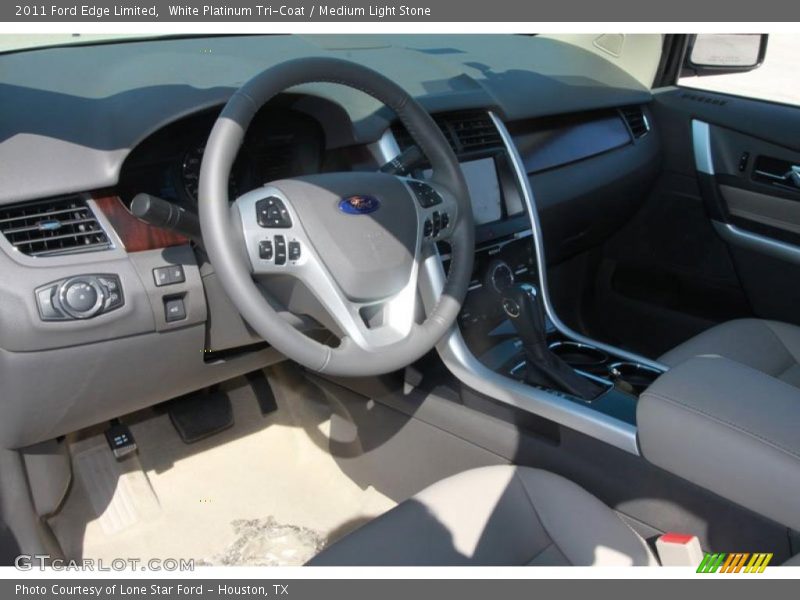 White Platinum Tri-Coat / Medium Light Stone 2011 Ford Edge Limited