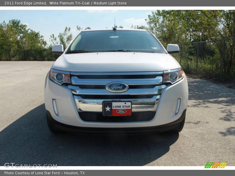 White Platinum Tri-Coat / Medium Light Stone 2011 Ford Edge Limited