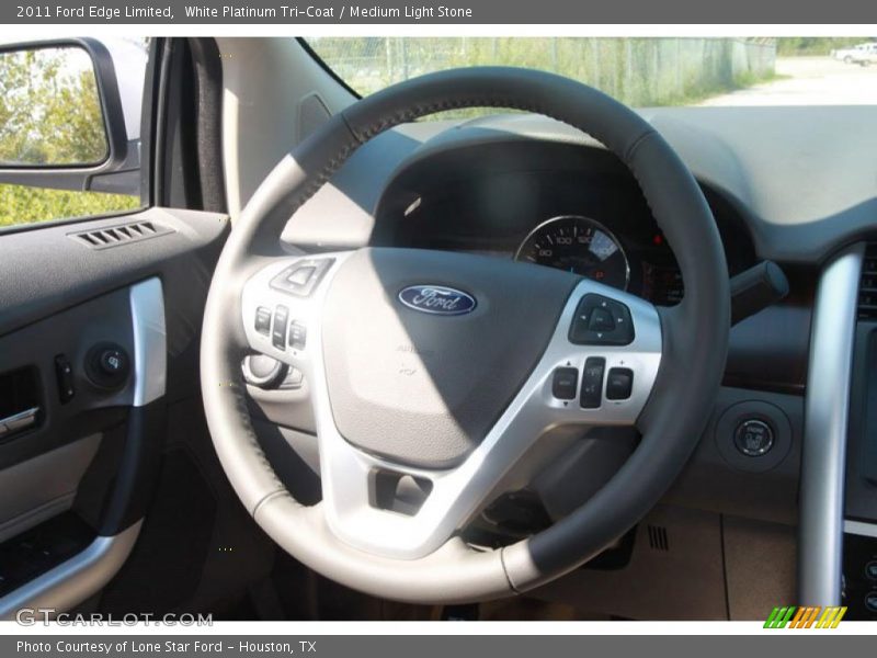 White Platinum Tri-Coat / Medium Light Stone 2011 Ford Edge Limited