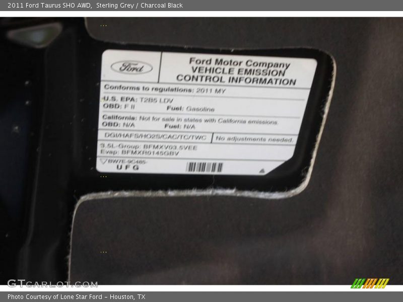 Sterling Grey / Charcoal Black 2011 Ford Taurus SHO AWD