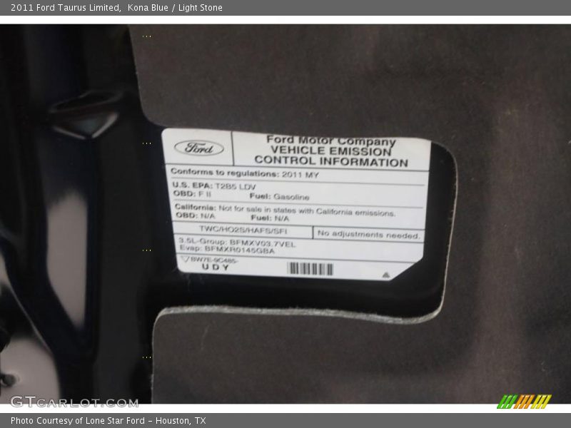 Kona Blue / Light Stone 2011 Ford Taurus Limited