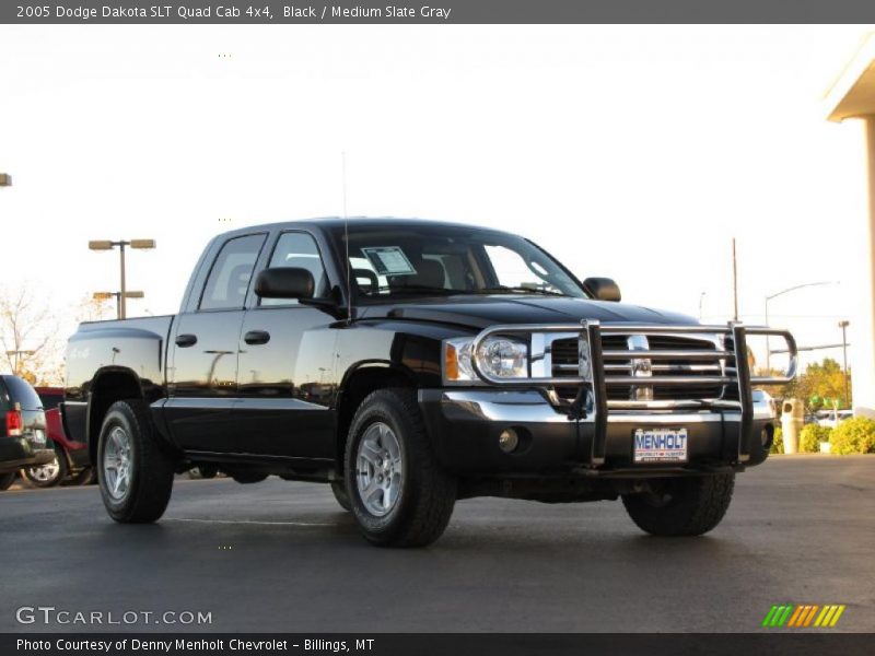 Black / Medium Slate Gray 2005 Dodge Dakota SLT Quad Cab 4x4