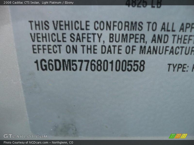Light Platinum / Ebony 2008 Cadillac CTS Sedan