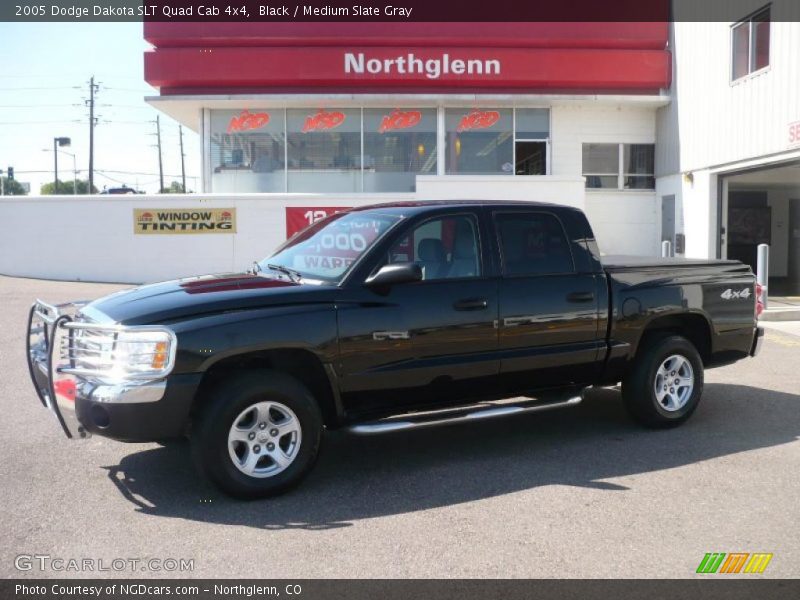 Black / Medium Slate Gray 2005 Dodge Dakota SLT Quad Cab 4x4