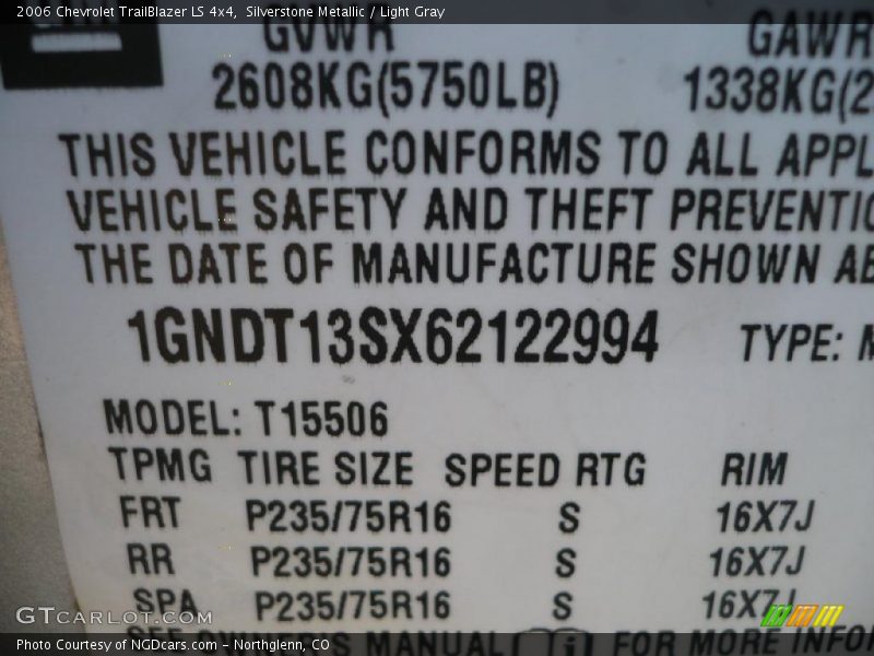 Silverstone Metallic / Light Gray 2006 Chevrolet TrailBlazer LS 4x4