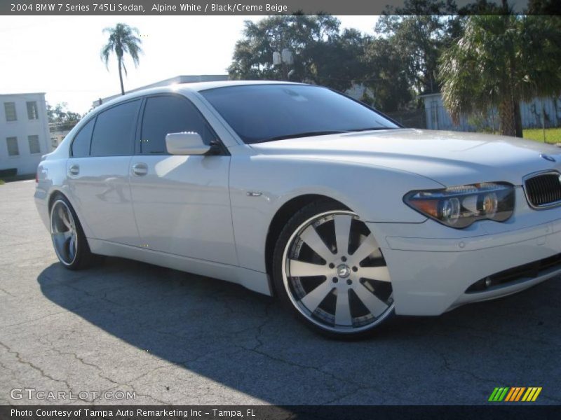 Alpine White / Black/Creme Beige 2004 BMW 7 Series 745Li Sedan
