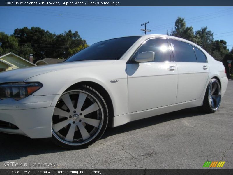 Alpine White / Black/Creme Beige 2004 BMW 7 Series 745Li Sedan