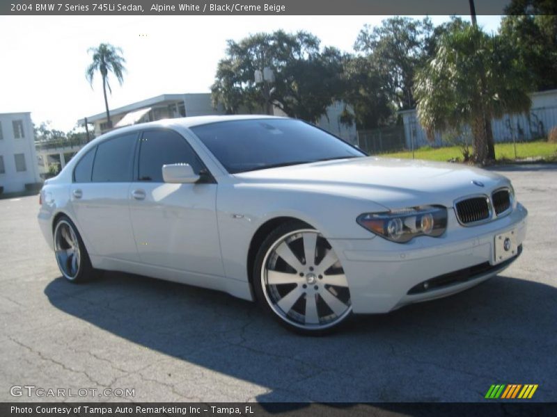 Alpine White / Black/Creme Beige 2004 BMW 7 Series 745Li Sedan