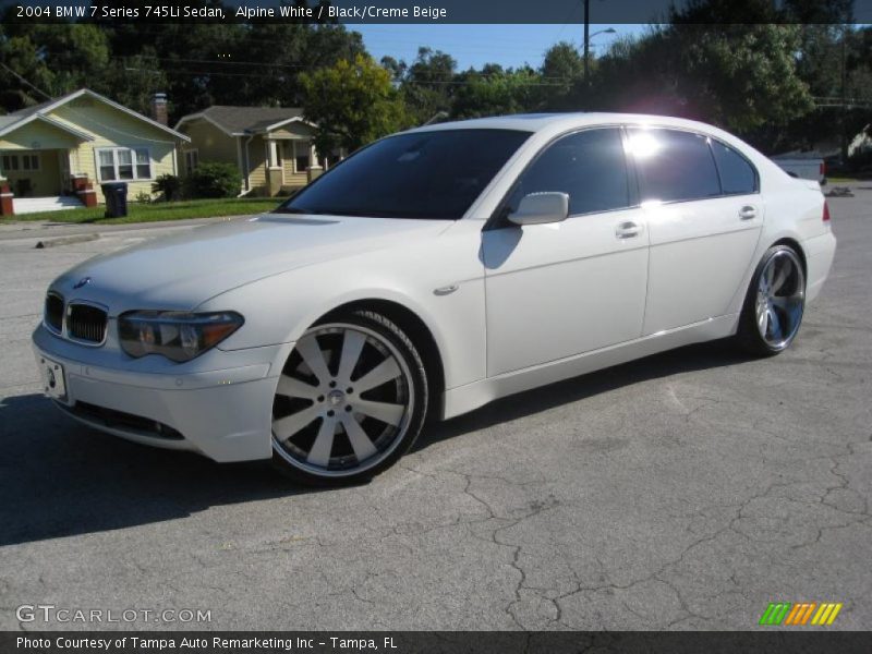 Alpine White / Black/Creme Beige 2004 BMW 7 Series 745Li Sedan