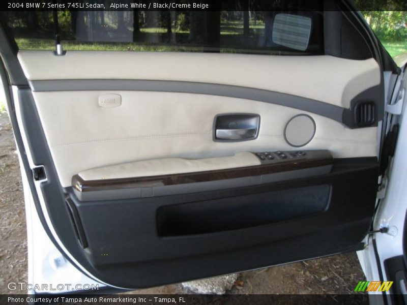 Alpine White / Black/Creme Beige 2004 BMW 7 Series 745Li Sedan