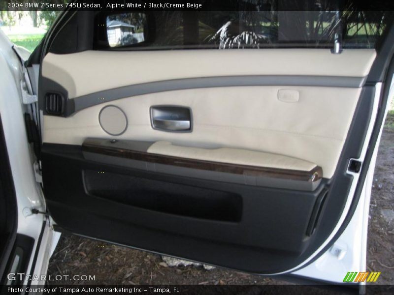 Alpine White / Black/Creme Beige 2004 BMW 7 Series 745Li Sedan