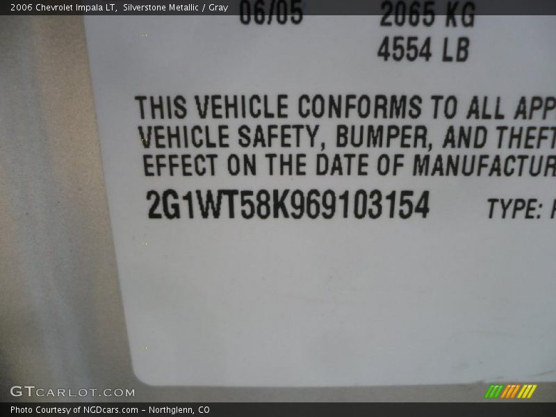 Silverstone Metallic / Gray 2006 Chevrolet Impala LT
