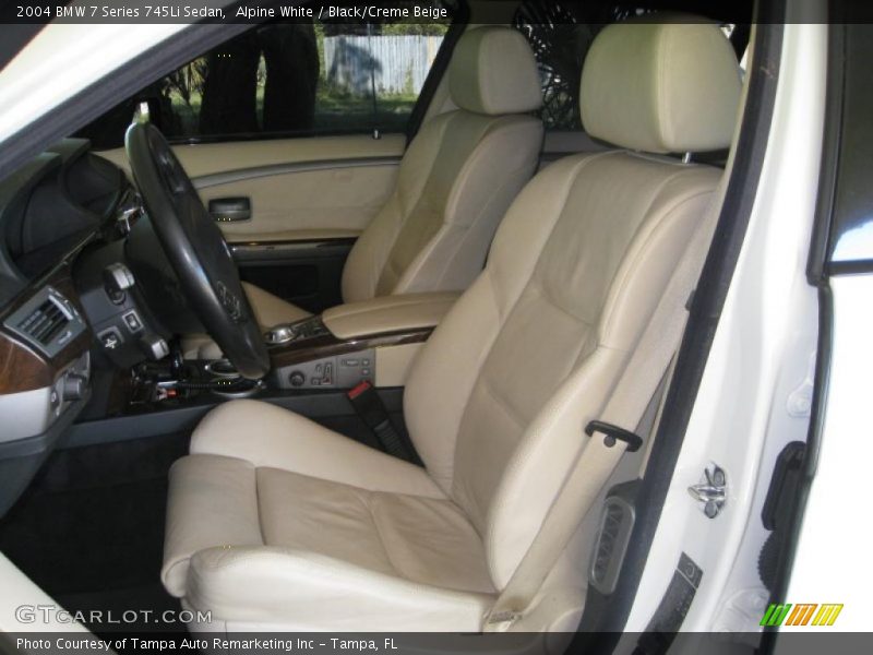 Alpine White / Black/Creme Beige 2004 BMW 7 Series 745Li Sedan