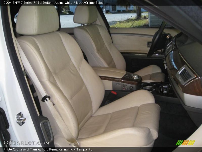 Alpine White / Black/Creme Beige 2004 BMW 7 Series 745Li Sedan