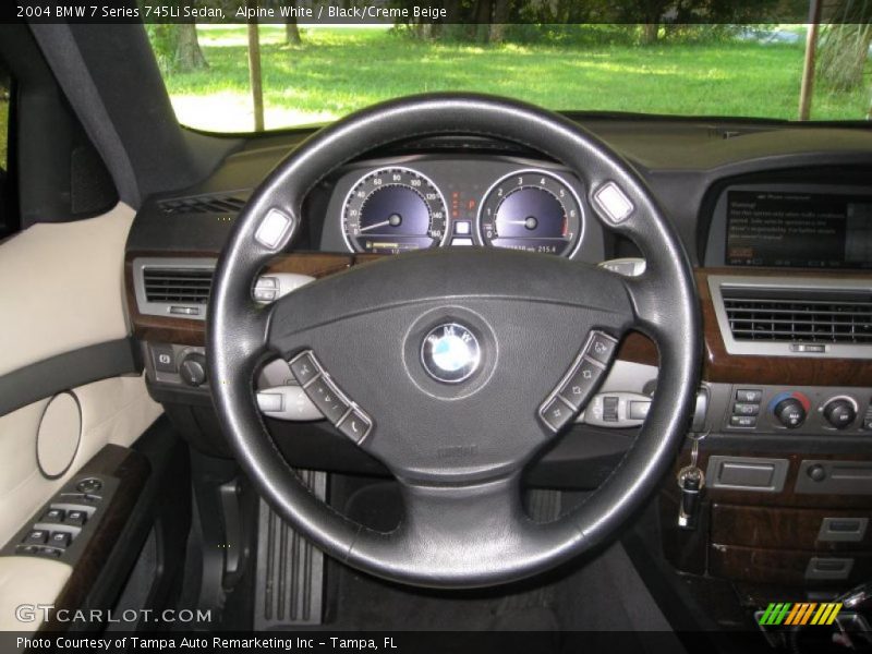 Alpine White / Black/Creme Beige 2004 BMW 7 Series 745Li Sedan