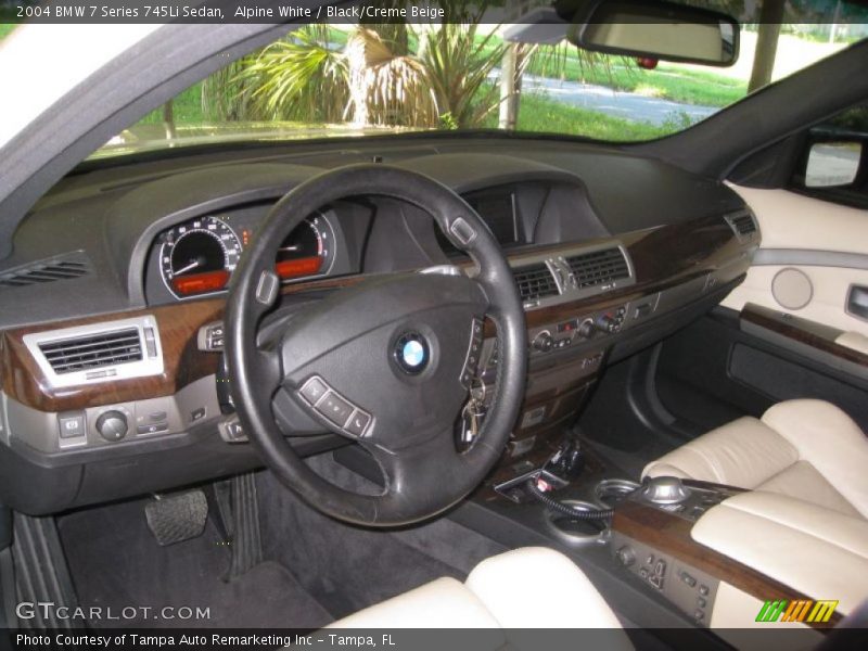 Alpine White / Black/Creme Beige 2004 BMW 7 Series 745Li Sedan
