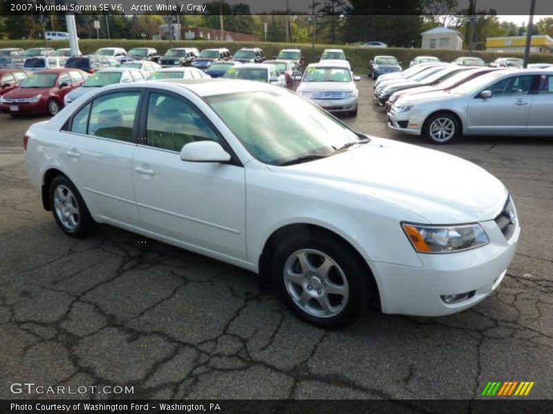 Arctic White / Gray 2007 Hyundai Sonata SE V6