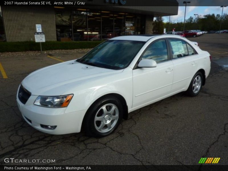 Arctic White / Gray 2007 Hyundai Sonata SE V6