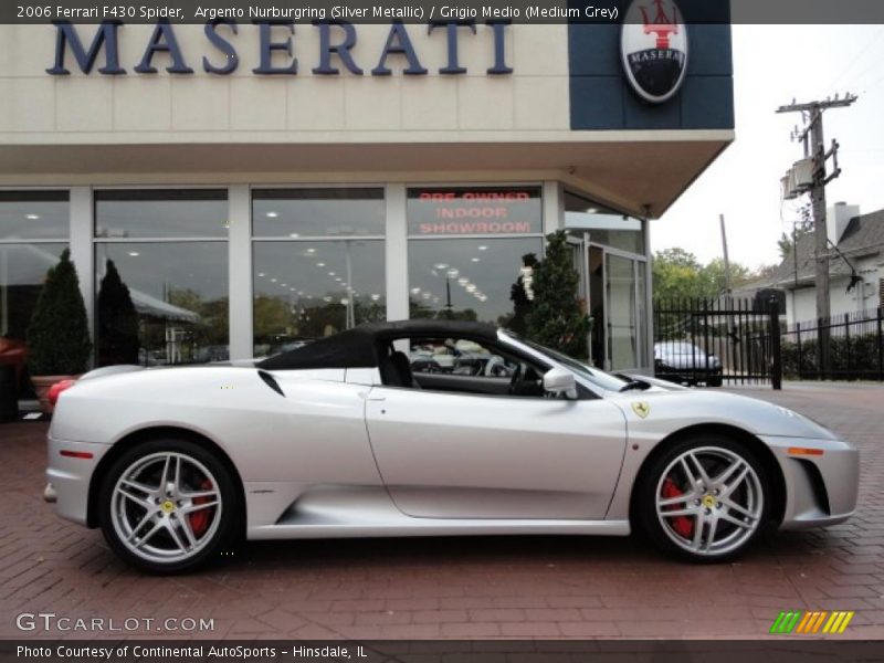 Argento Nurburgring (Silver Metallic) / Grigio Medio (Medium Grey) 2006 Ferrari F430 Spider