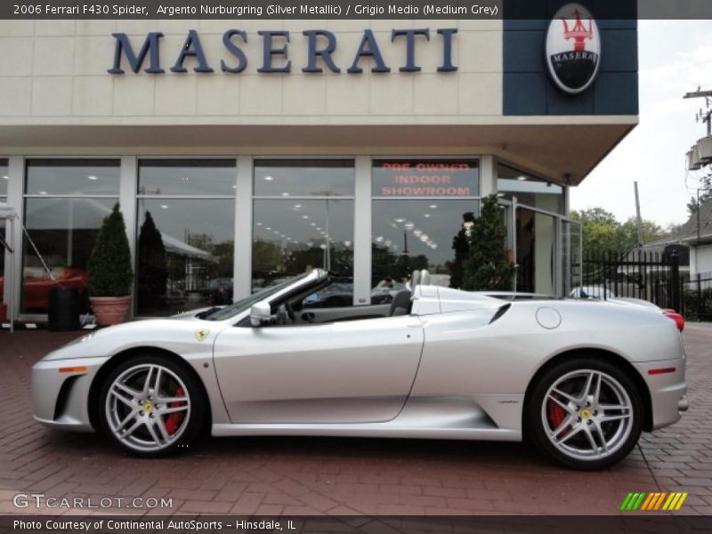 Argento Nurburgring (Silver Metallic) / Grigio Medio (Medium Grey) 2006 Ferrari F430 Spider