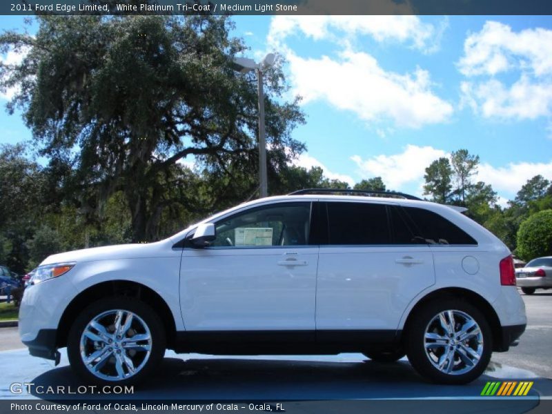 White Platinum Tri-Coat / Medium Light Stone 2011 Ford Edge Limited