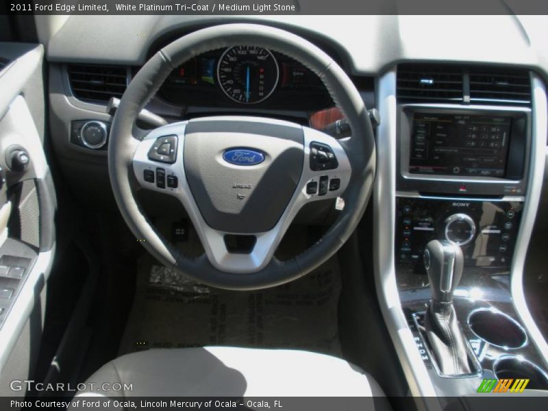 White Platinum Tri-Coat / Medium Light Stone 2011 Ford Edge Limited
