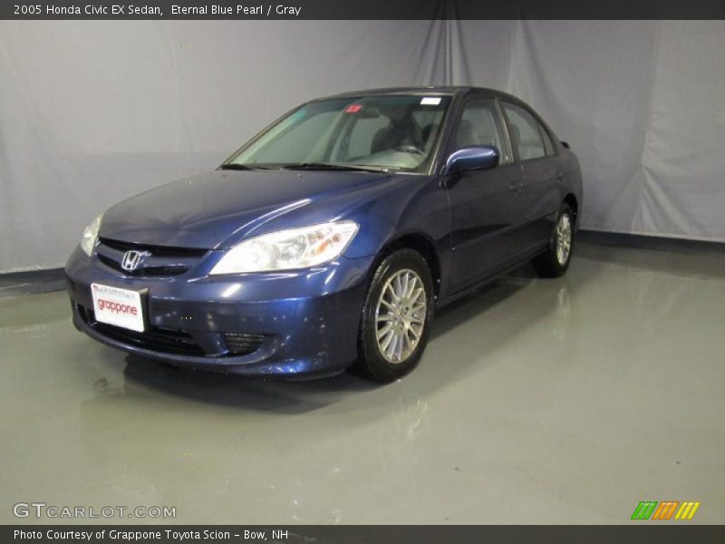 Eternal Blue Pearl / Gray 2005 Honda Civic EX Sedan