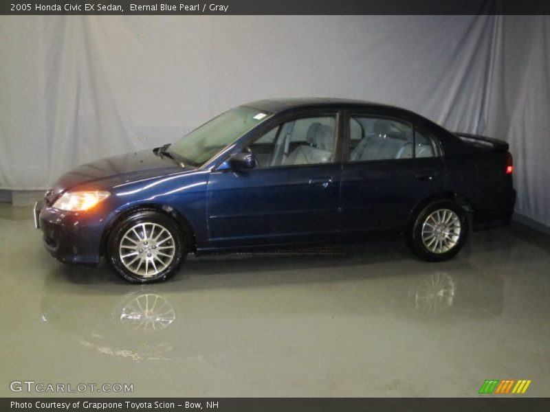 Eternal Blue Pearl / Gray 2005 Honda Civic EX Sedan