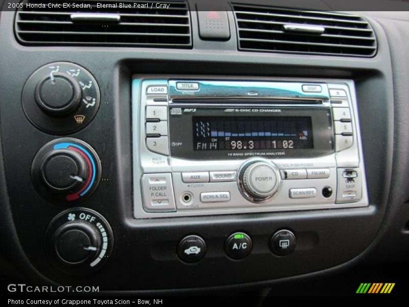 Eternal Blue Pearl / Gray 2005 Honda Civic EX Sedan