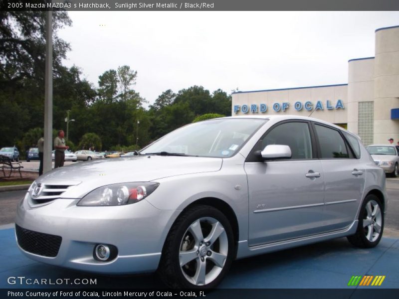 Sunlight Silver Metallic / Black/Red 2005 Mazda MAZDA3 s Hatchback