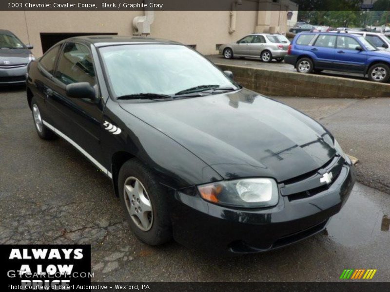 Black / Graphite Gray 2003 Chevrolet Cavalier Coupe