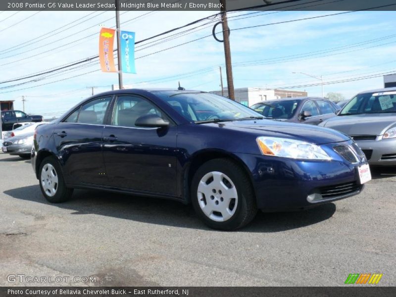 Midnight Blue Metallic / Ebony Black 2008 Pontiac G6 Value Leader Sedan