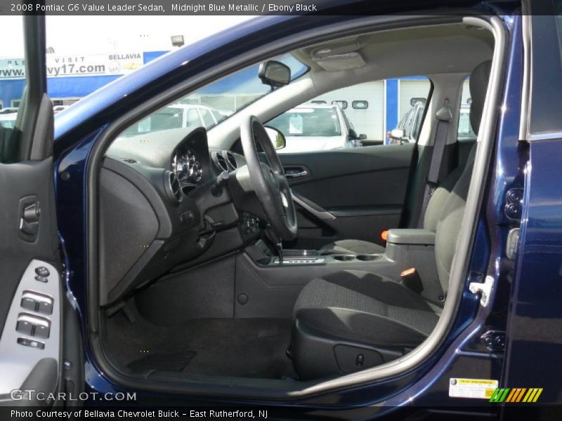 Midnight Blue Metallic / Ebony Black 2008 Pontiac G6 Value Leader Sedan
