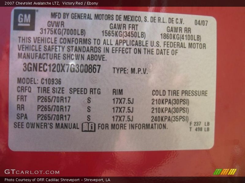 Victory Red / Ebony 2007 Chevrolet Avalanche LTZ