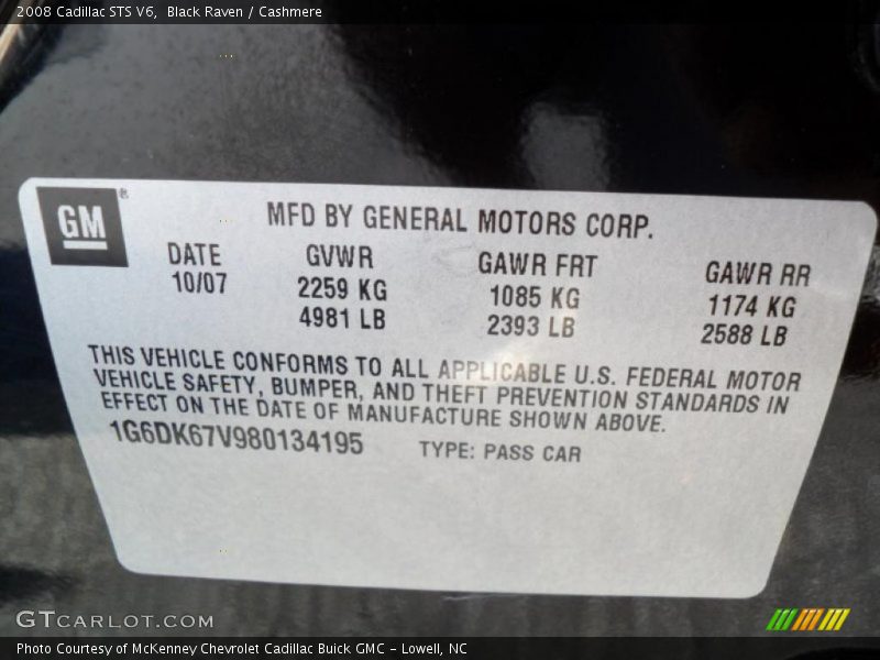 Black Raven / Cashmere 2008 Cadillac STS V6