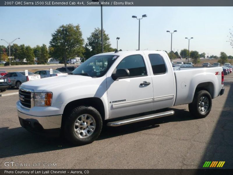 Summit White / Ebony Black 2007 GMC Sierra 1500 SLE Extended Cab 4x4