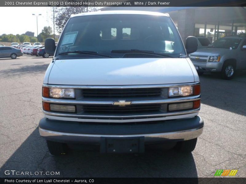 White / Dark Pewter 2001 Chevrolet Express 3500 LS Extended Heavy Duty Passenger Van