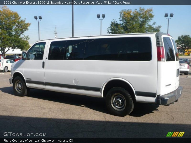 White / Dark Pewter 2001 Chevrolet Express 3500 LS Extended Heavy Duty Passenger Van