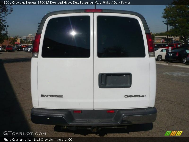 White / Dark Pewter 2001 Chevrolet Express 3500 LS Extended Heavy Duty Passenger Van