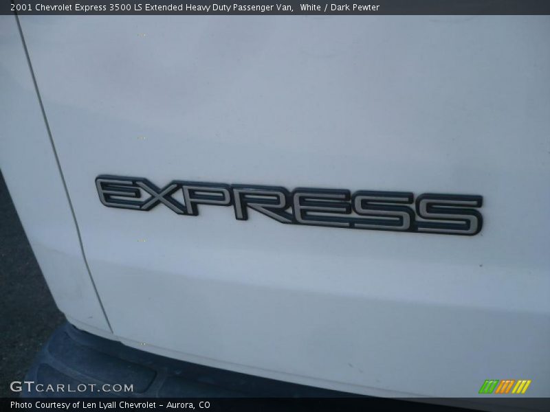 White / Dark Pewter 2001 Chevrolet Express 3500 LS Extended Heavy Duty Passenger Van
