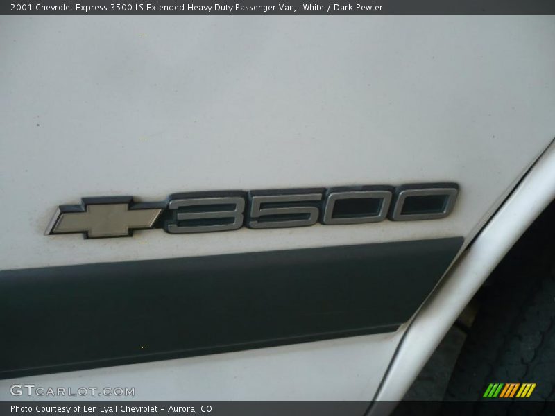 White / Dark Pewter 2001 Chevrolet Express 3500 LS Extended Heavy Duty Passenger Van