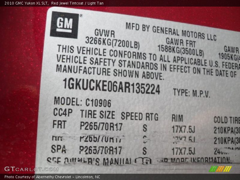 Red Jewel Tintcoat / Light Tan 2010 GMC Yukon XL SLT