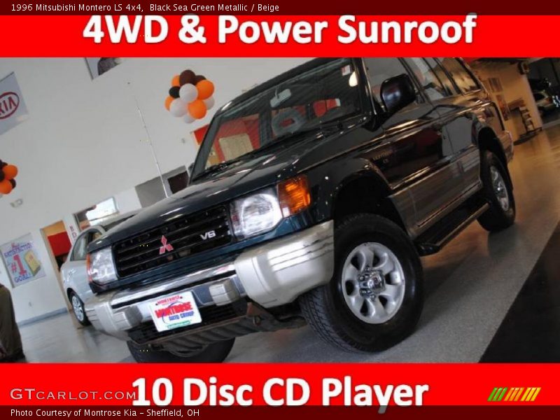 Black Sea Green Metallic / Beige 1996 Mitsubishi Montero LS 4x4